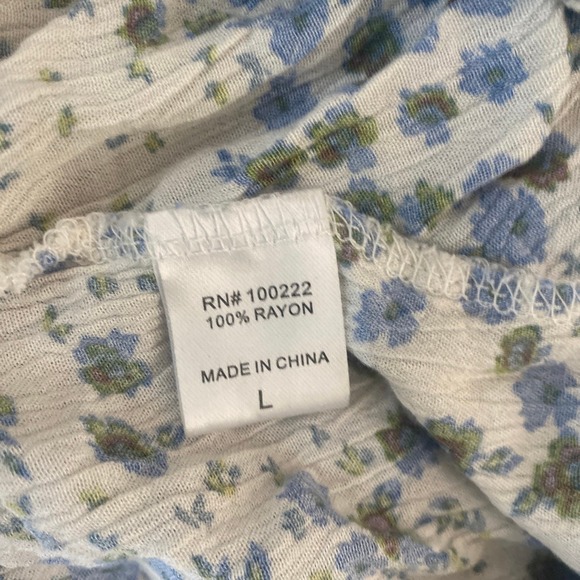 Wild Moss Cluster Ditsy Cinch Top womens sz Large - Picture 6 of 7